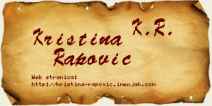 Kristina Rapović vizit kartica